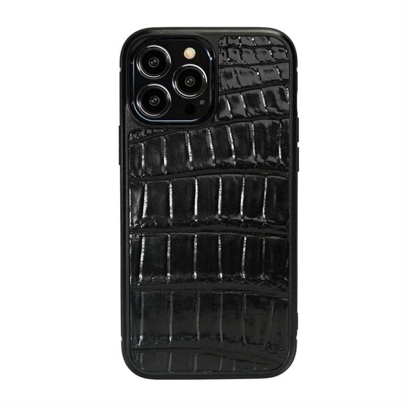 Stylish iPhone 13 Pro Max Case - Real Alligator Leather